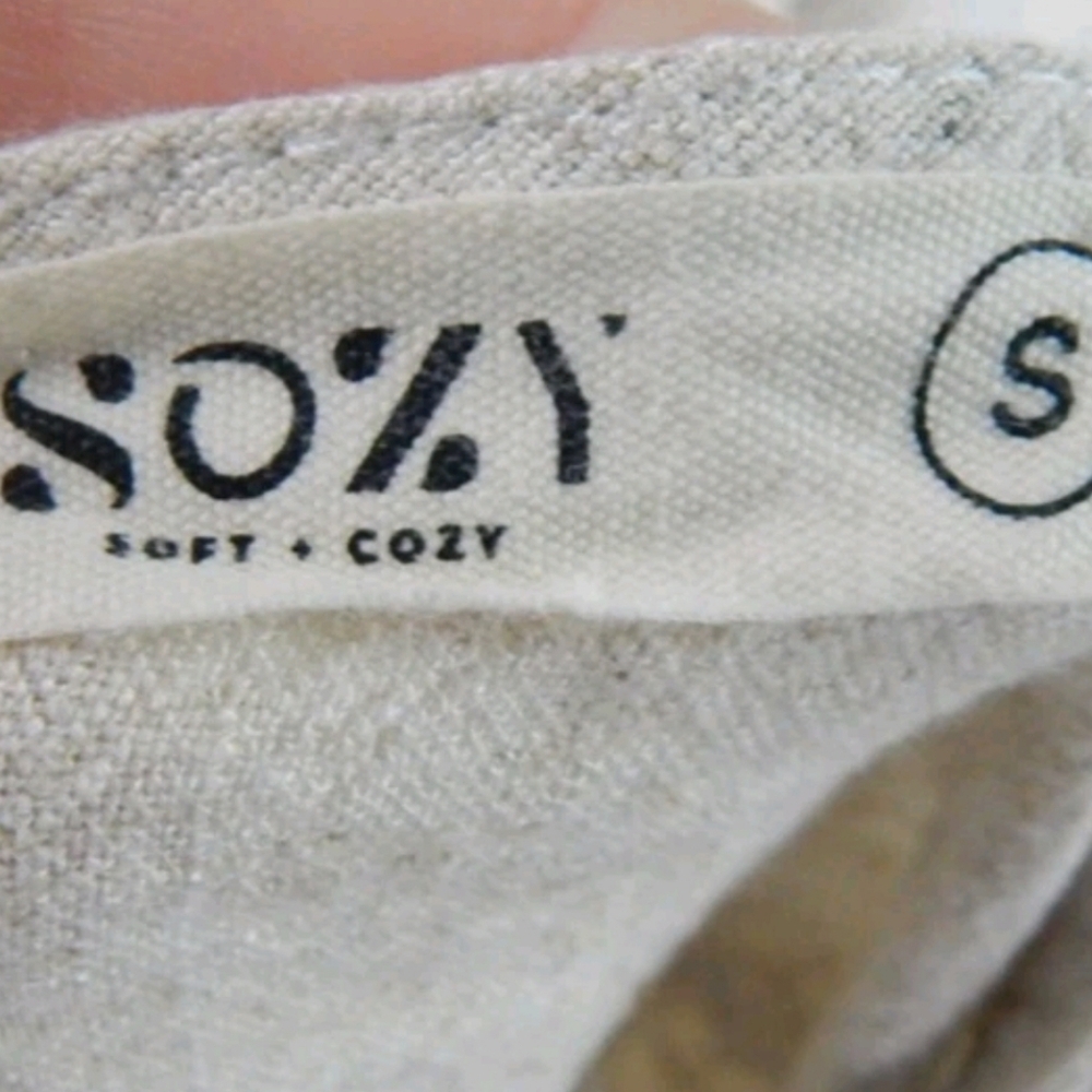 Sozy Linen Blend Button Front Dress - Picture 2 of 3